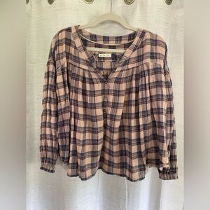 Free People Plaid Top